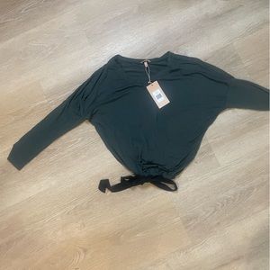 NWT eberjey Gisele Slouchy Pajama Set in Kelp & Black